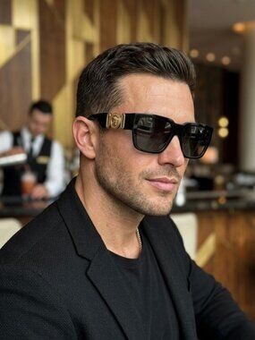 NEW VERSACE VE4483D GB1/87 BLACK DARK GREY SUNGLASSES AUTHENTIC